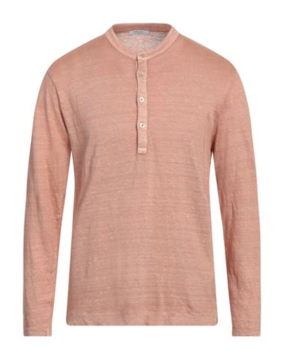 Shop Boglioli Man T-shirt Pastel Pink Size M Linen