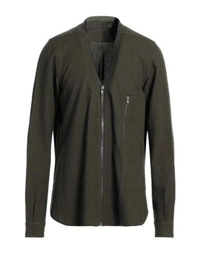 Shop Rick Owens Man Sweatshirt Military Green Size 38 Virgin Wool