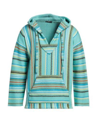 Shop Alanui Man Sweater Turquoise Size L Virgin Wool In Blue
