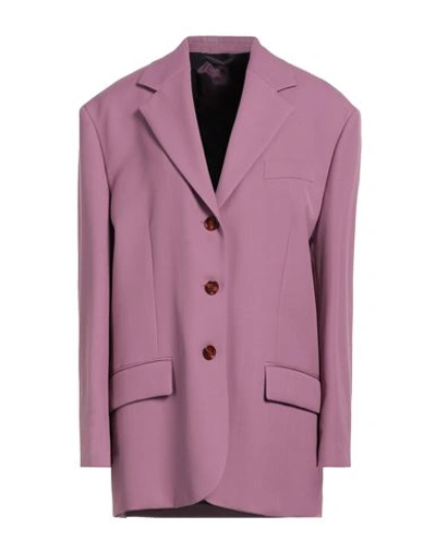 Shop Acne Studios Woman Blazer Mauve Size 6 Polyester, Wool, Viscose, Cotton, Acetate In Purple