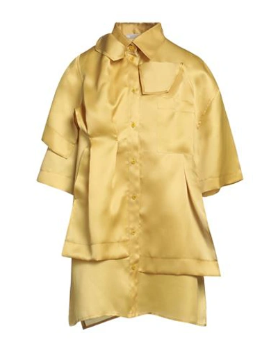 Shop Nina Ricci Woman Shirt Mustard Size 10 Silk In Yellow