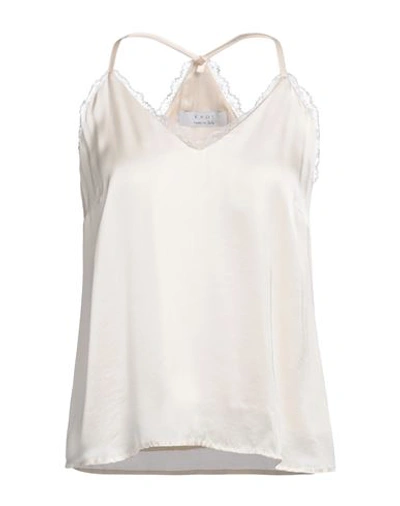 Shop Kaos Woman Top Cream Size 6 Viscose In White