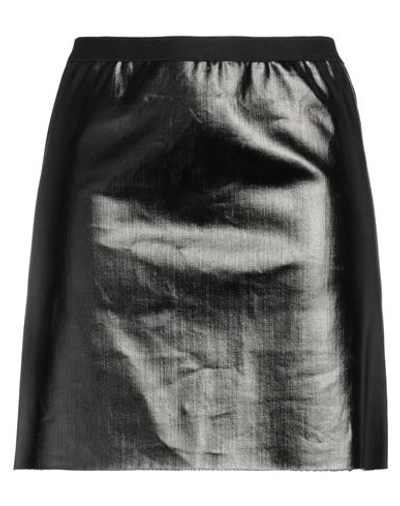 Shop Rick Owens Woman Mini Skirt Black Size 10 Cotton, Elastomultiester, Rubber
