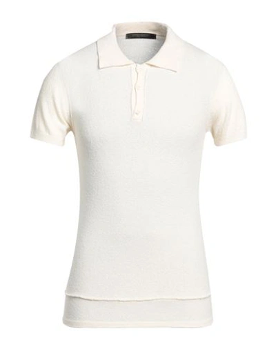 Shop Messagerie Man Sweater Cream Size 44 Cotton, Polyamide In White