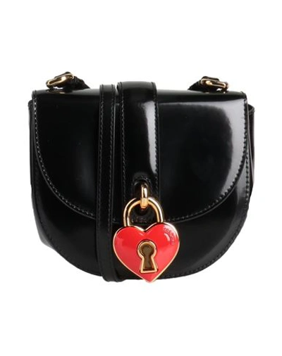 Shop Moschino Woman Cross-body Bag Black Size - Leather