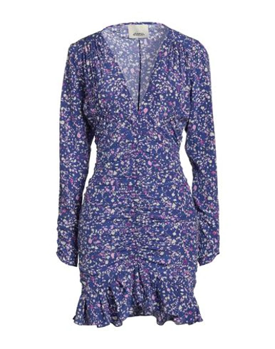 Shop Isabel Marant Woman Mini Dress Purple Size 10 Silk, Elastane