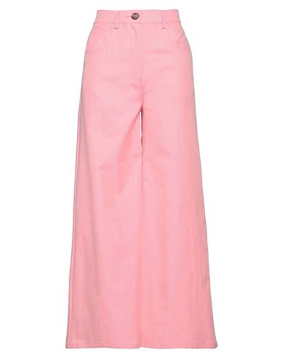 Shop Rochas Woman Pants Coral Size 8 Cotton, Polyester In Red
