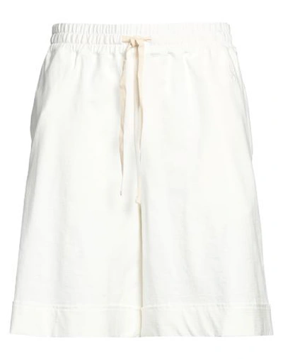Shop Jil Sander Man Shorts & Bermuda Shorts White Size L Cotton, Elastane