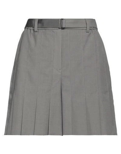 Shop Sacai Woman Shorts & Bermuda Shorts Military Green Size 2 Polyester, Wool