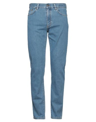 Shop Zegna Man Jeans Blue Size 34 Cotton, Elastane