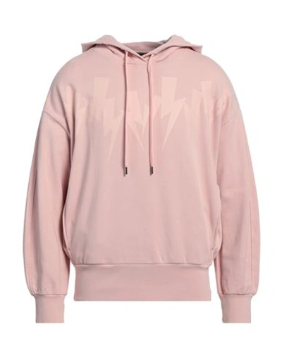 Shop Neil Barrett Man Sweatshirt Pink Size Xl Cotton, Elastane