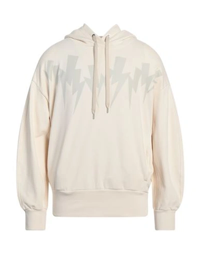 Shop Neil Barrett Man Sweatshirt Ivory Size Xxl Cotton, Elastane In White