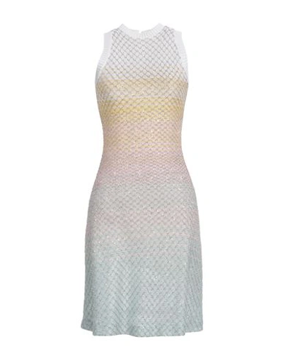 Shop Missoni Woman Mini Dress Off White Size 8 Viscose, Polyester, Polyamide, Cupro