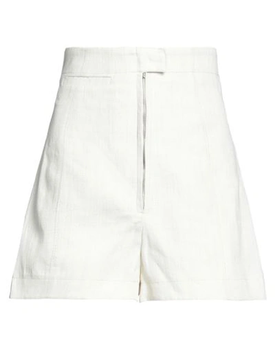 Shop Jacquemus Woman Shorts & Bermuda Shorts Ivory Size 8 Linen, Viscose, Polyester In White
