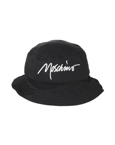 Shop Moschino Man Hat Black Size L Polyamide