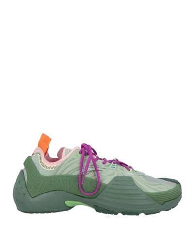 Shop Lanvin Man Sneakers Sage Green Size 9 Polyurethane, Polyester, Thermoplastic Polyurethane, Nylon