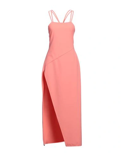 Attico Fujiko Long Dress With Side Slit In Pink