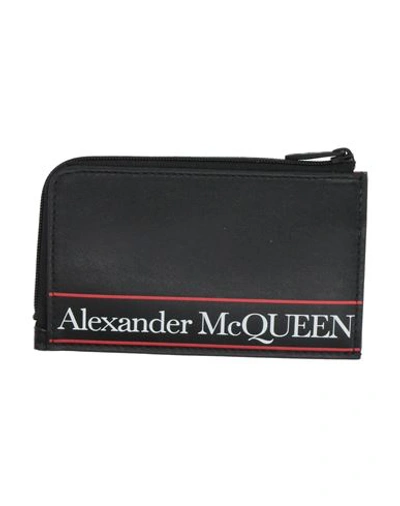 Shop Alexander Mcqueen Woman Coin Purse Black Size - Leather