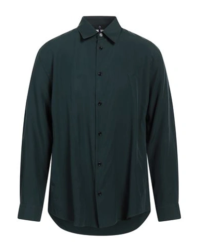 Shop Oamc Man Shirt Dark Green Size Xl Acetate, Viscose