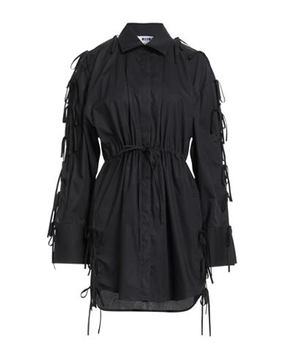 Shop Msgm Woman Mini Dress Black Size 6 Cotton