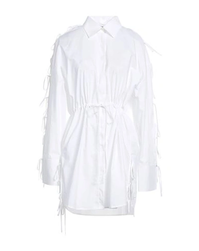 Shop Msgm Woman Mini Dress White Size 4 Cotton