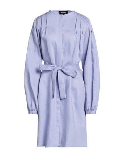 Shop Rochas Woman Mini Dress Lilac Size 8 Rayon, Linen In Purple