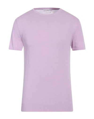 Shop Daniele Fiesoli Man Sweater Lilac Size M Cotton In Purple