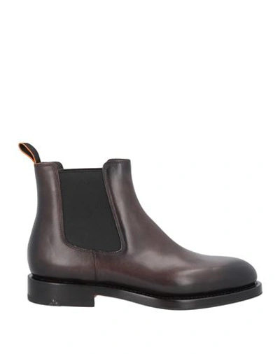 Shop Santoni Man Ankle Boots Dark Brown Size 8 Leather
