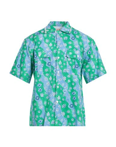 Shop Marni Man Shirt Green Size 40 Cotton