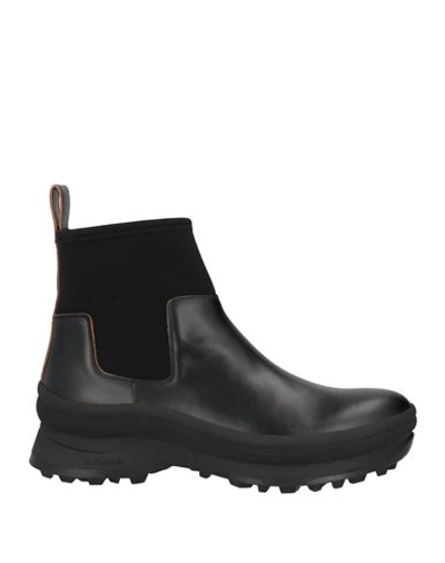 Jil Sander Man Ankle Boots Black Size 12 Soft Leather In Black