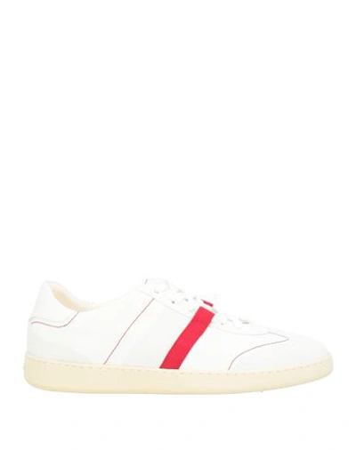 Shop Ferragamo Man Sneakers Off White Size 9 Leather