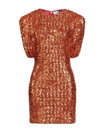 Shop Attico The  Woman Mini Dress Orange Size 4 Polyester