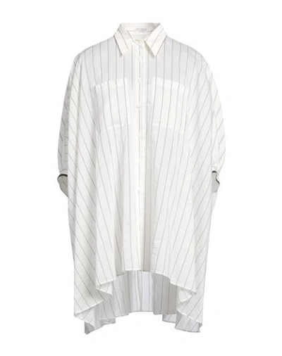 Shop Brunello Cucinelli Woman Mini Dress White Size Xxl Cotton, Silk