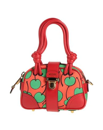 Shop Moschino Woman Handbag Red Size - Leather, Textile Fibers