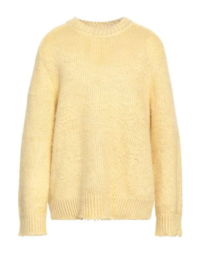 Shop Maison Margiela Man Sweater Light Yellow Size Xl Linen