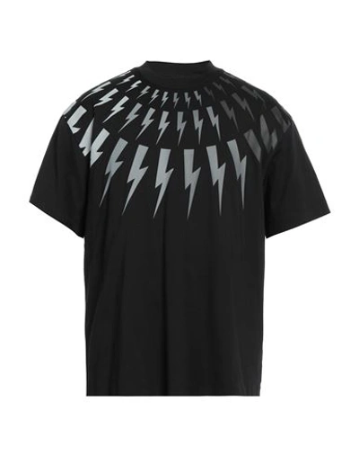 Shop Neil Barrett Man T-shirt Black Size Xs Cotton