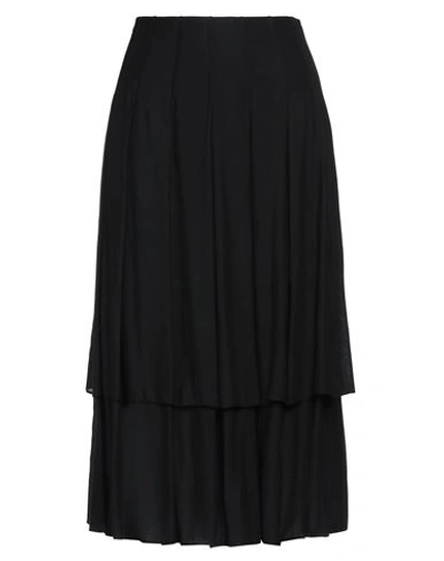 Shop The Row Woman Midi Skirt Black Size 6 Viscose, Wool