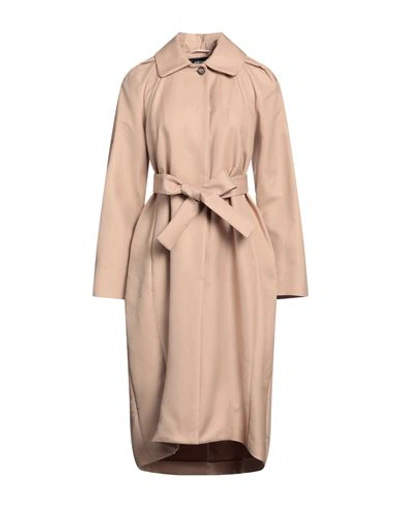 Shop Rochas Woman Coat Beige Size 6 Cotton, Polyamide