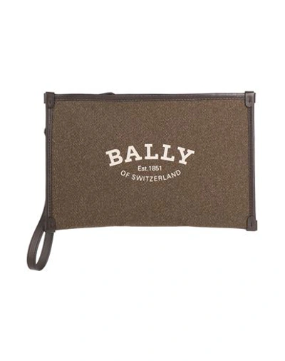 Shop Bally Man Handbag Military Green Size - Soft Leather, Textile Fibers