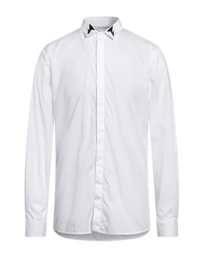 Shop Neil Barrett Man Shirt White Size 16 ½ Cotton, Polyamide, Elastane