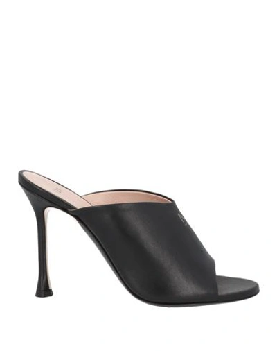 N°21 Woman Sandals Black Size 11 Soft Leather In Black