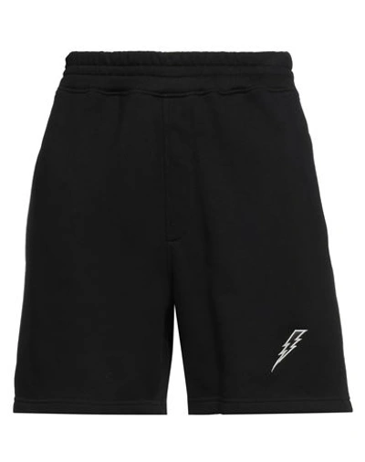 Neil Barrett Man Shorts & Bermuda Shorts Black Size Xl Cotton In Black