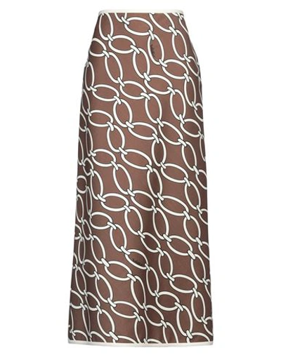 Shop Valentino Garavani Woman Maxi Skirt Brown Size 6 Virgin Wool, Viscose, Silk