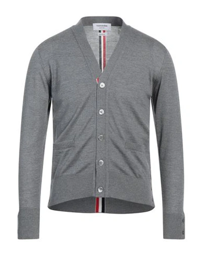Shop Thom Browne Man Cardigan Grey Size 1 Wool