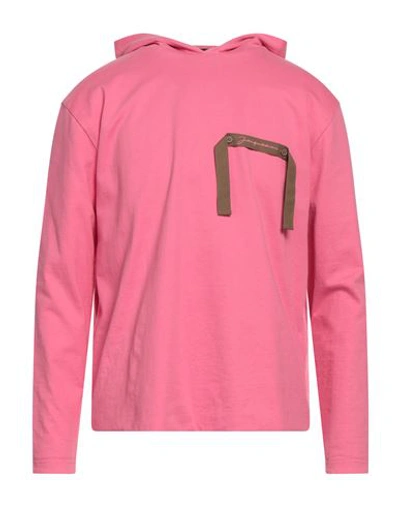 Shop Jacquemus Man Sweatshirt Pink Size M Cotton