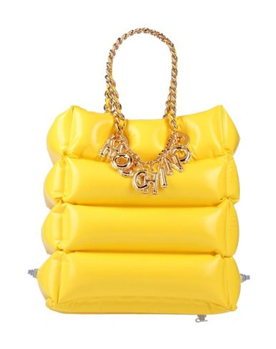 Shop Moschino Woman Handbag Yellow Size - Rubber