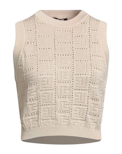 Shop Balmain Woman Sweater Beige Size 10 Viscose, Polyamide