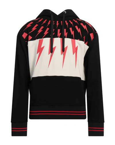 Shop Neil Barrett Man Sweatshirt Black Size L Cotton, Polyester, Polyamide, Elastane