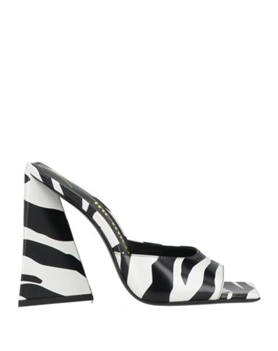 Attico The  Woman Sandals White Size 10 Leather In White
