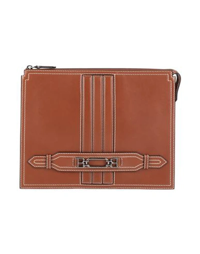 Shop Bally Man Handbag Tan Size - Soft Leather In Brown